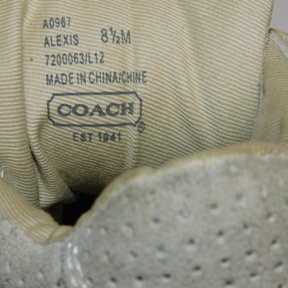Coach Alexis High Top Wedge Sneakers Size 8.5M Suede - Picture 8 of 11